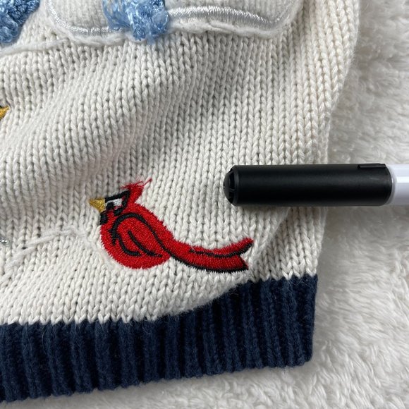 Quacker Factory Snowman Ugly Christmas Sweater Knit Cardigan‎ Womens Sz L Blue - Picture 13 of 16